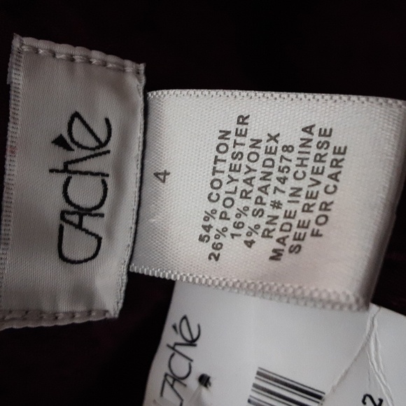 New caché pants textured women’s straight size 4 - Picture 4 of 6